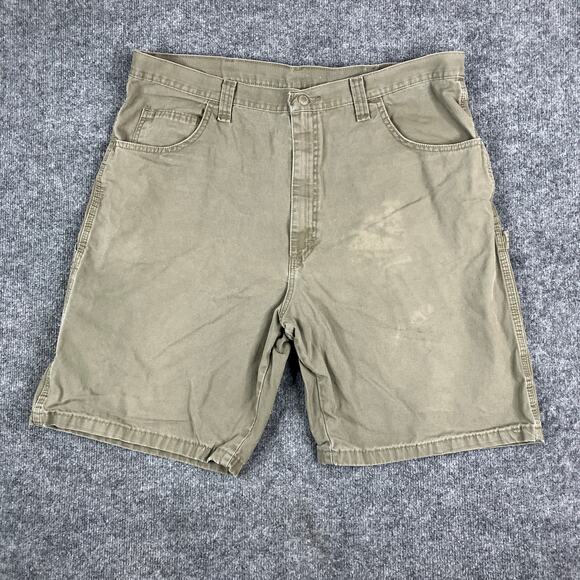 Wrangler Carpenter Shorts Mens Size 40 Khaki Utility Workwear Pockets Durable - Picture 1 of 9